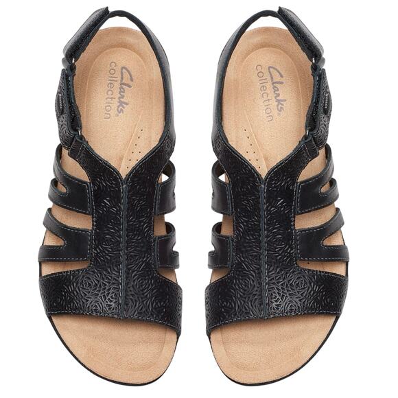 CLARKS April Belle Black Leather Sandals
US Size Womens 12 / Eur 44 New w/o Tag - Picture 1 of 12
